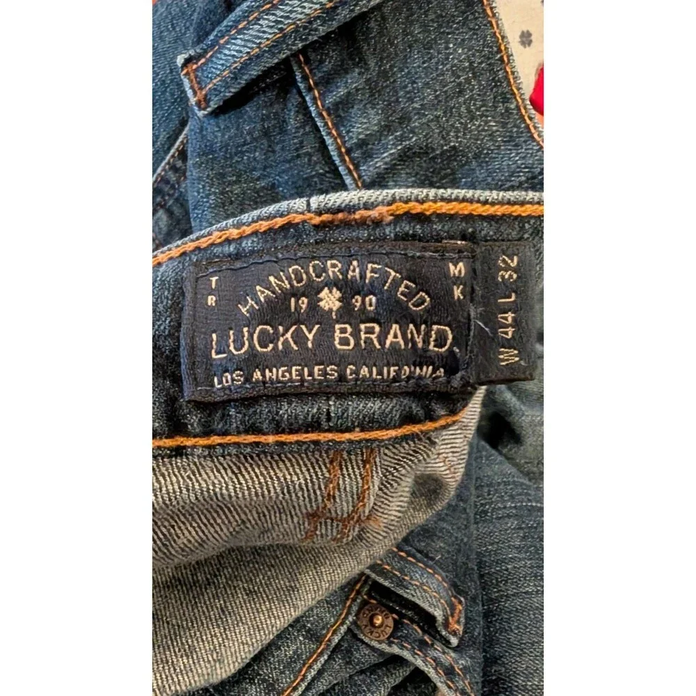 Lucky Brand 181 Relaxed Straight Jeans Mens 44 x 32 Medium Wash Denim Stretch